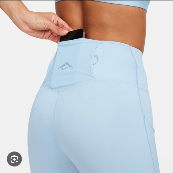 NIKE DRI-FIT GO TRAIL BLUE 7/8 TIGHTS / LEGGINGS SIZE - LARGE COMPRESSION- NWT - Picture 3 of 5